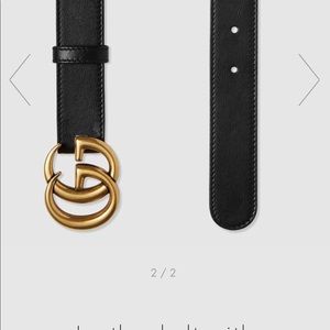 Authentic Gucci Leather Belt with Double G Buckle